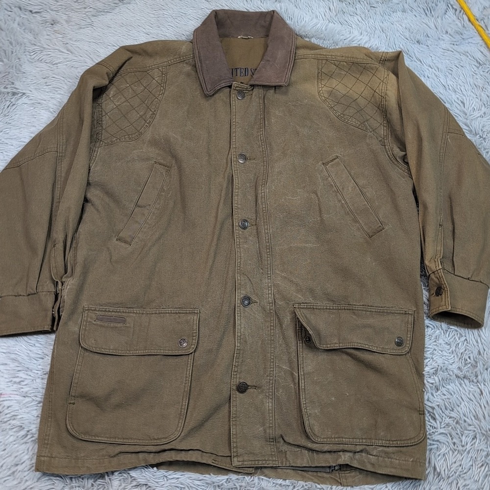 Vintage NRS‎ Jacket Mens XL Green Coat Pockets Hunting Fishing Game Pouch